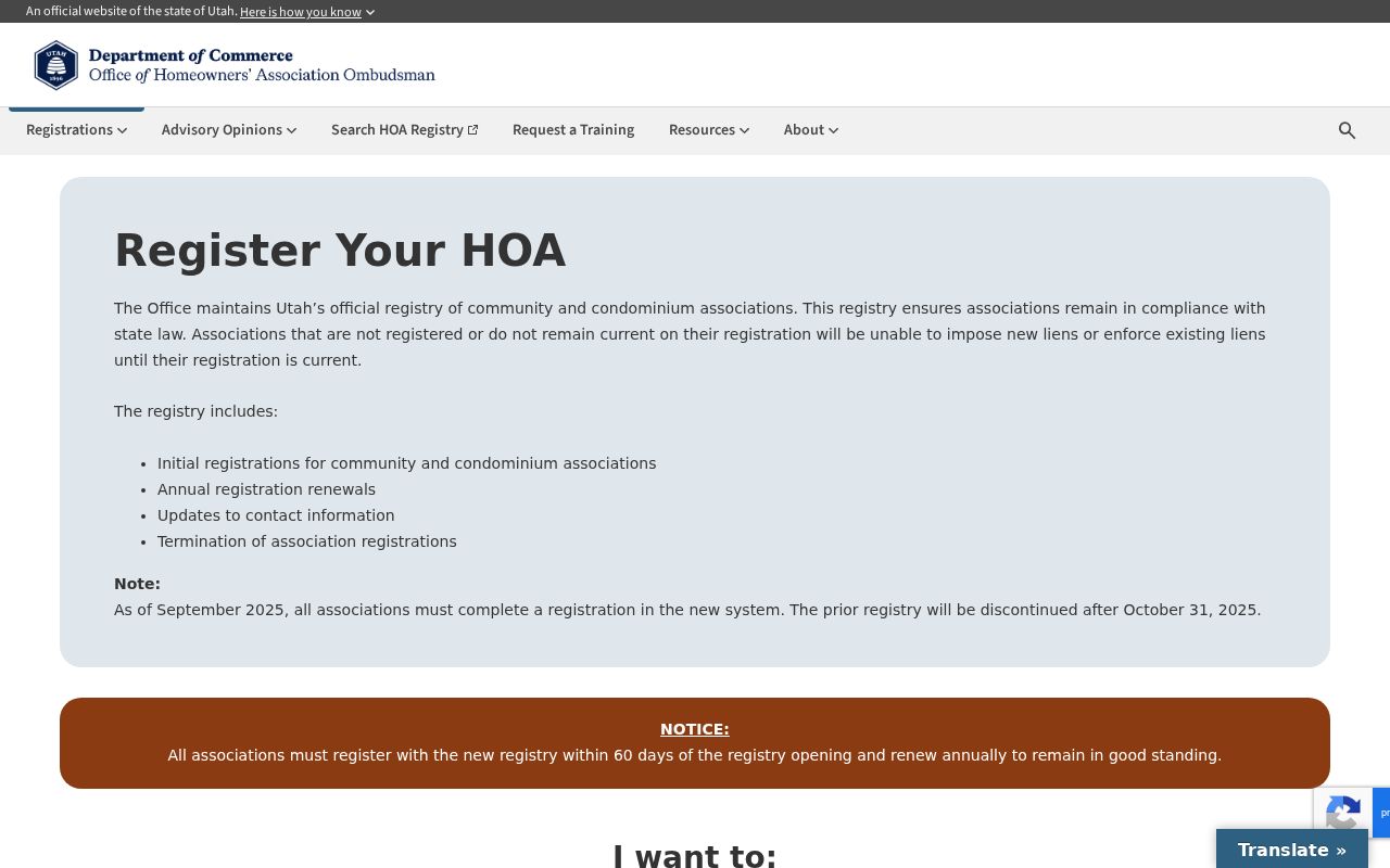 Syracuse neighbors Utah HOA registration transition guidance